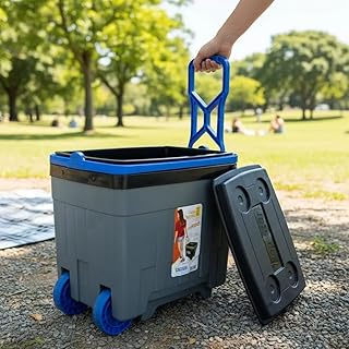 Cooler Caixa Térmica 34 Litros com Rodinha Camping Pesca Praia Caixa Termica