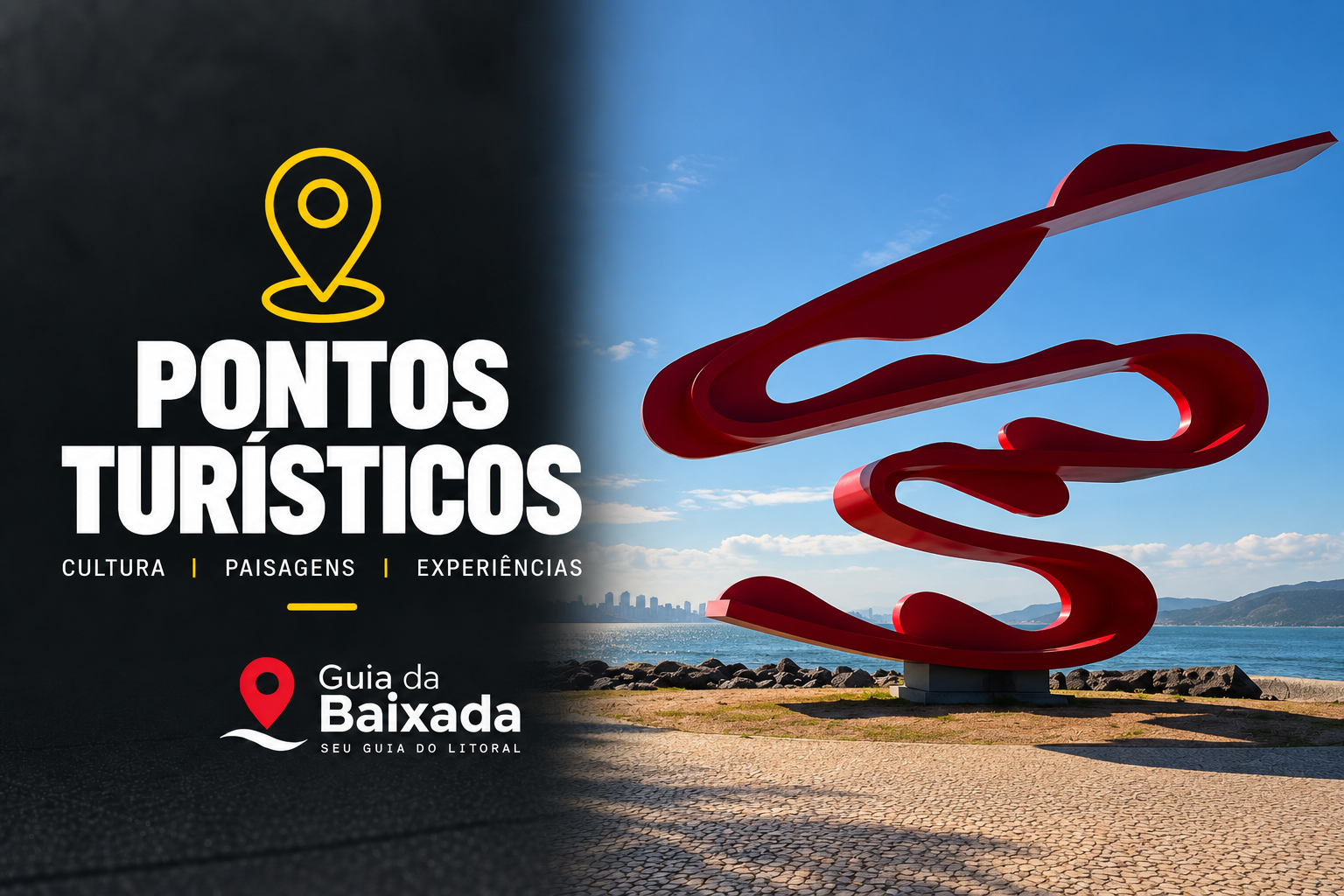 Pontos turísticos no Guia da Baixada