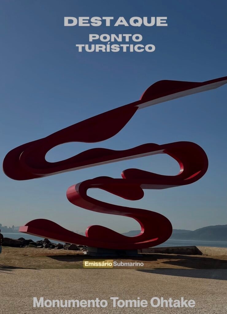Monumento de Tomie Ohtake no Emissário Submarino de Santos, em imagem enviada ao Guia da Baixada